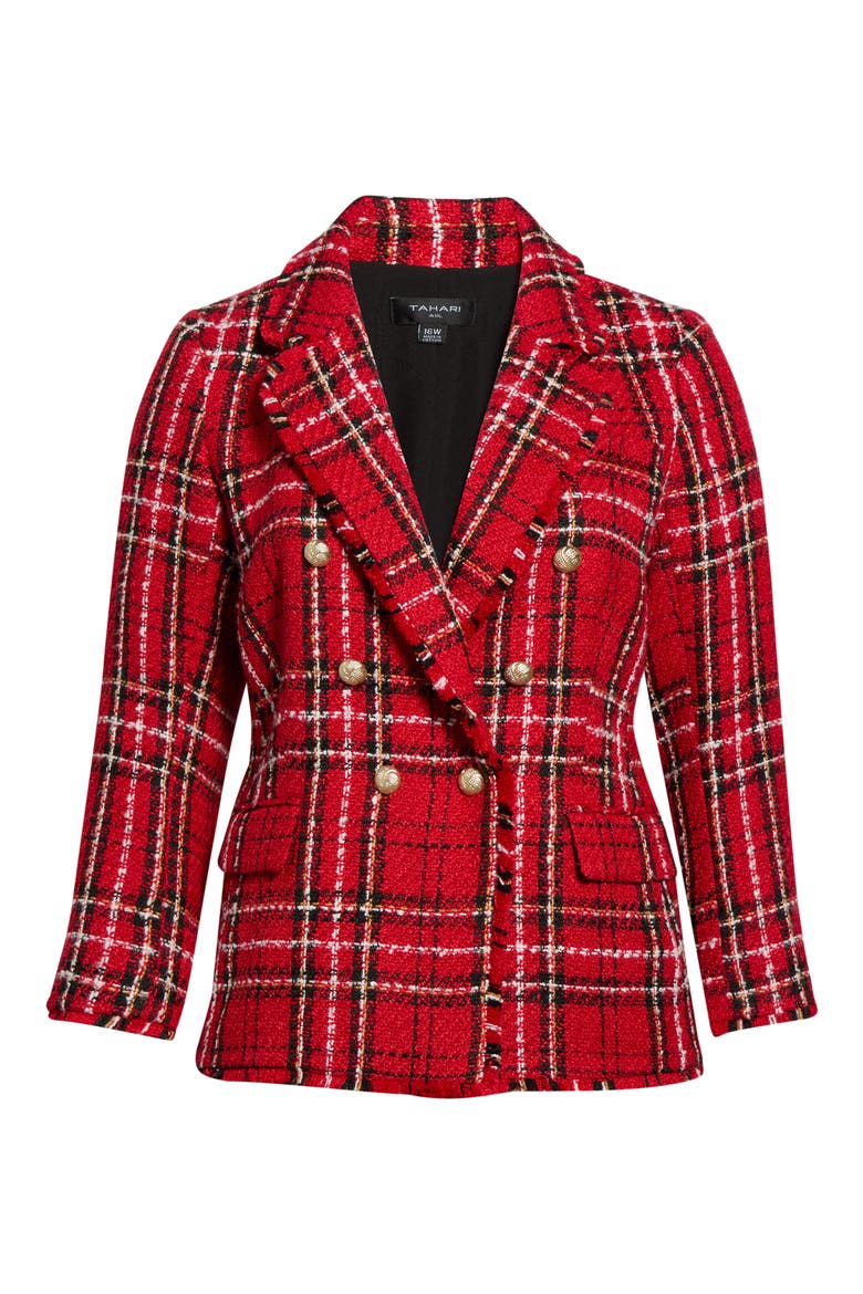 Plaid Blazer, Alternate, color, LIPSTICK MULTI