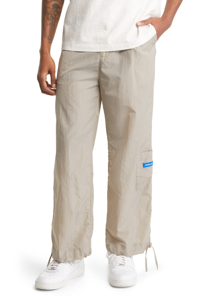 Pleated Nylon Pants, Main, color, CREAM