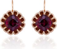 Mindi Mond Floating Rhodolite Garnet & Diamond Drop Earrings