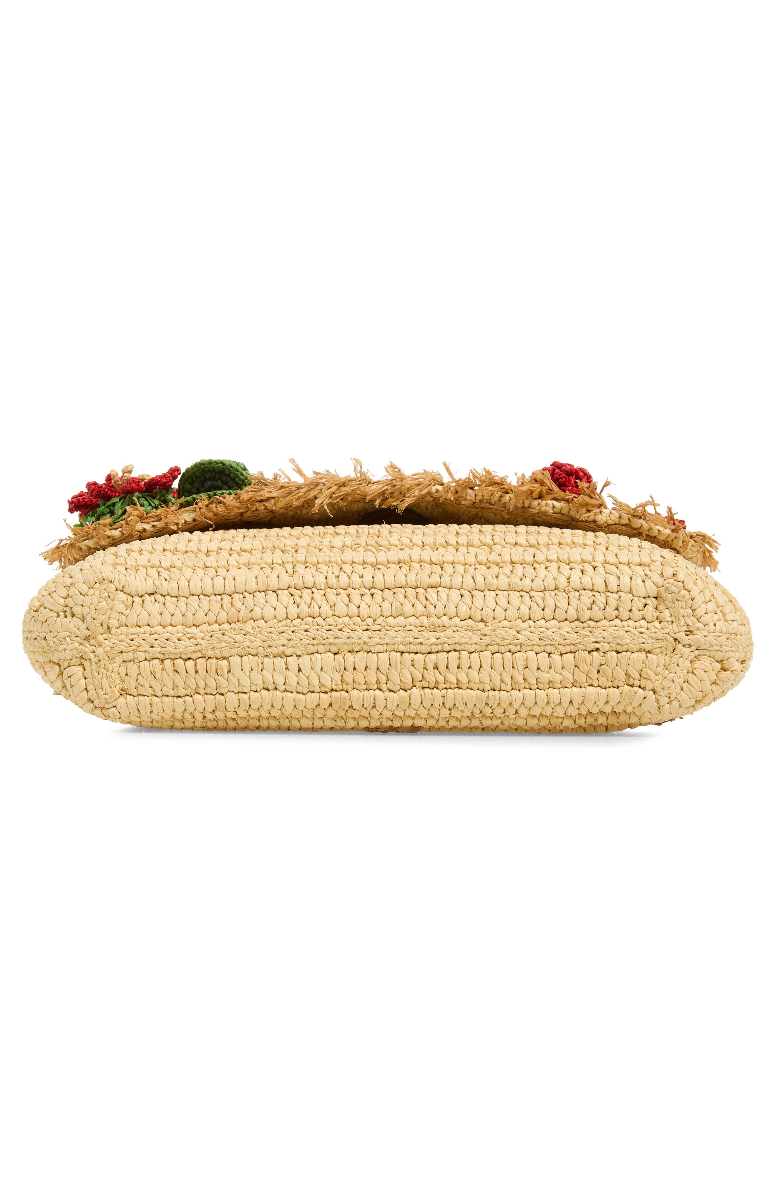 Anya Hindmarch Crochet Cactus Raffia Clutch, Alternate, color, Natural