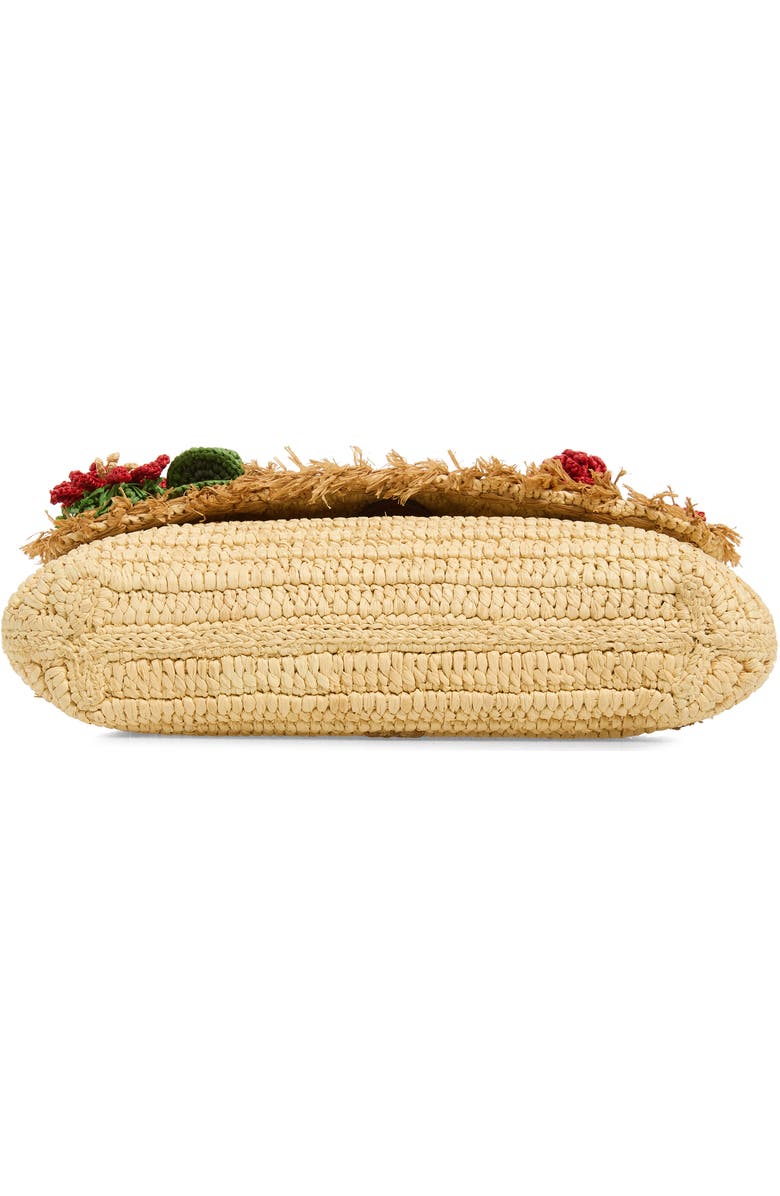 Anya Hindmarch Crochet Cactus Raffia Clutch, Alternate, color, Natural