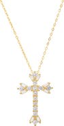 Queen Jewels Cubic Zirconia Cross Pendant Necklace