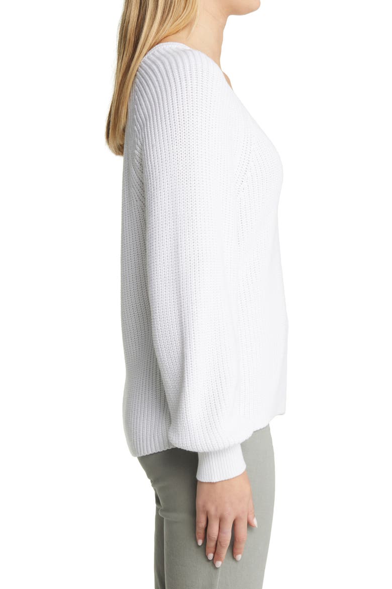 Belle Haven Pima Cotton Blend Sweater, Alternate, color, WHITE
