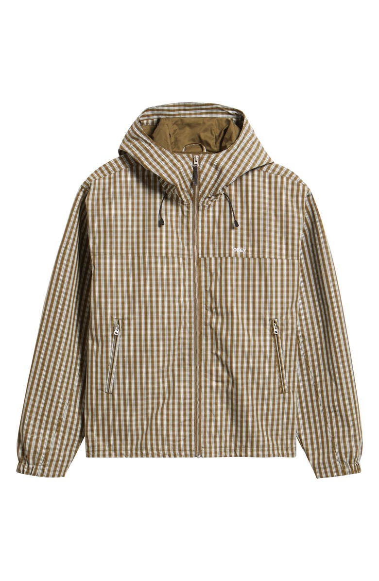 Obey Vista Oversize Plaid Hooded Canvas Jacket, Alternate, color, 