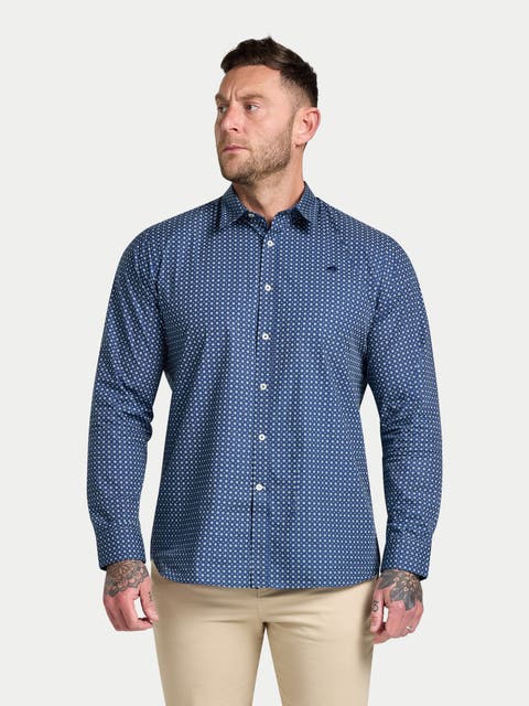 Long Sleeve Dotty Print Cotton Shirt