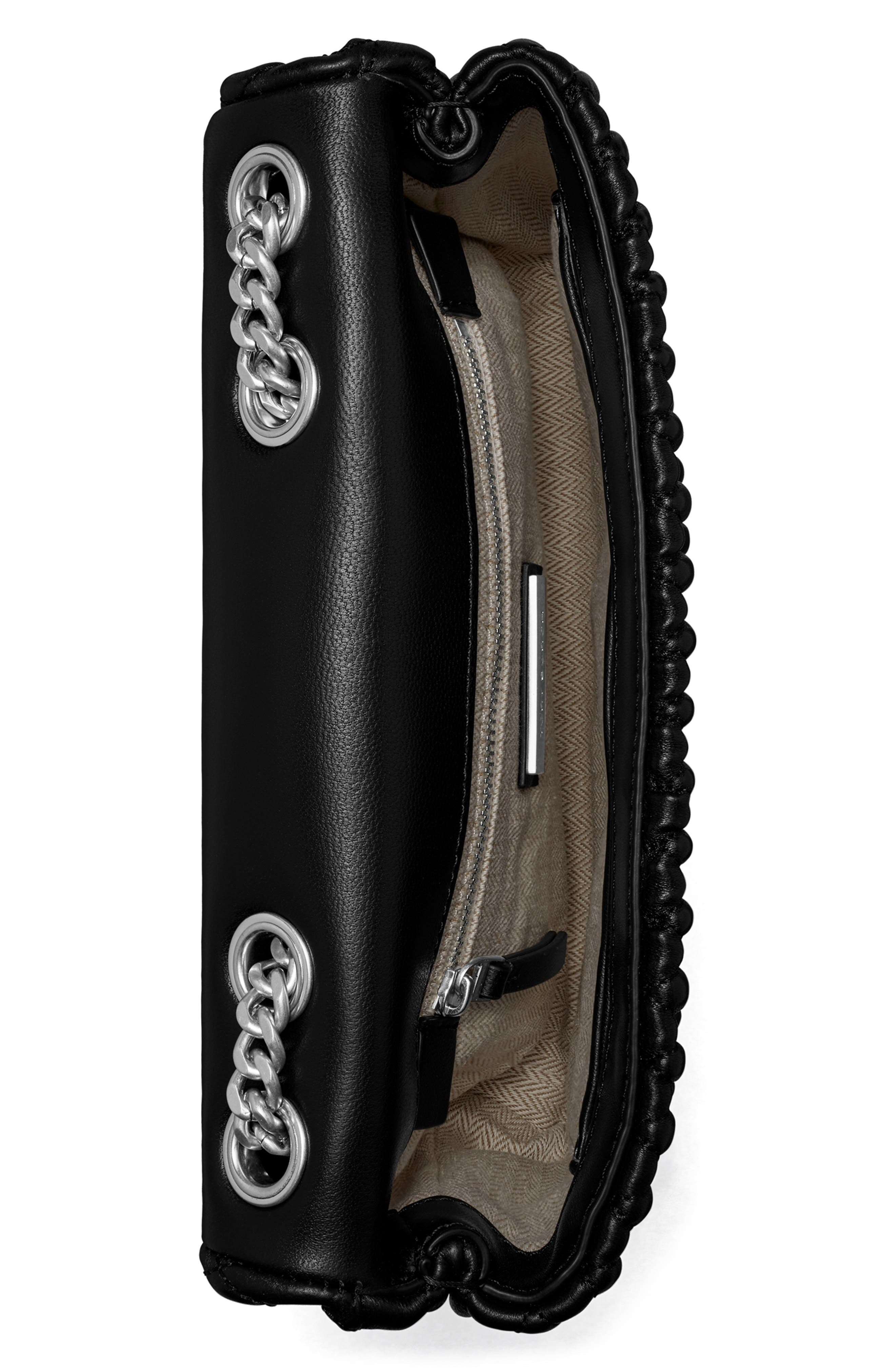 Tory Burch Kira Ruched Small Leather Convertible Shoulder Bag, Alternate, color, 