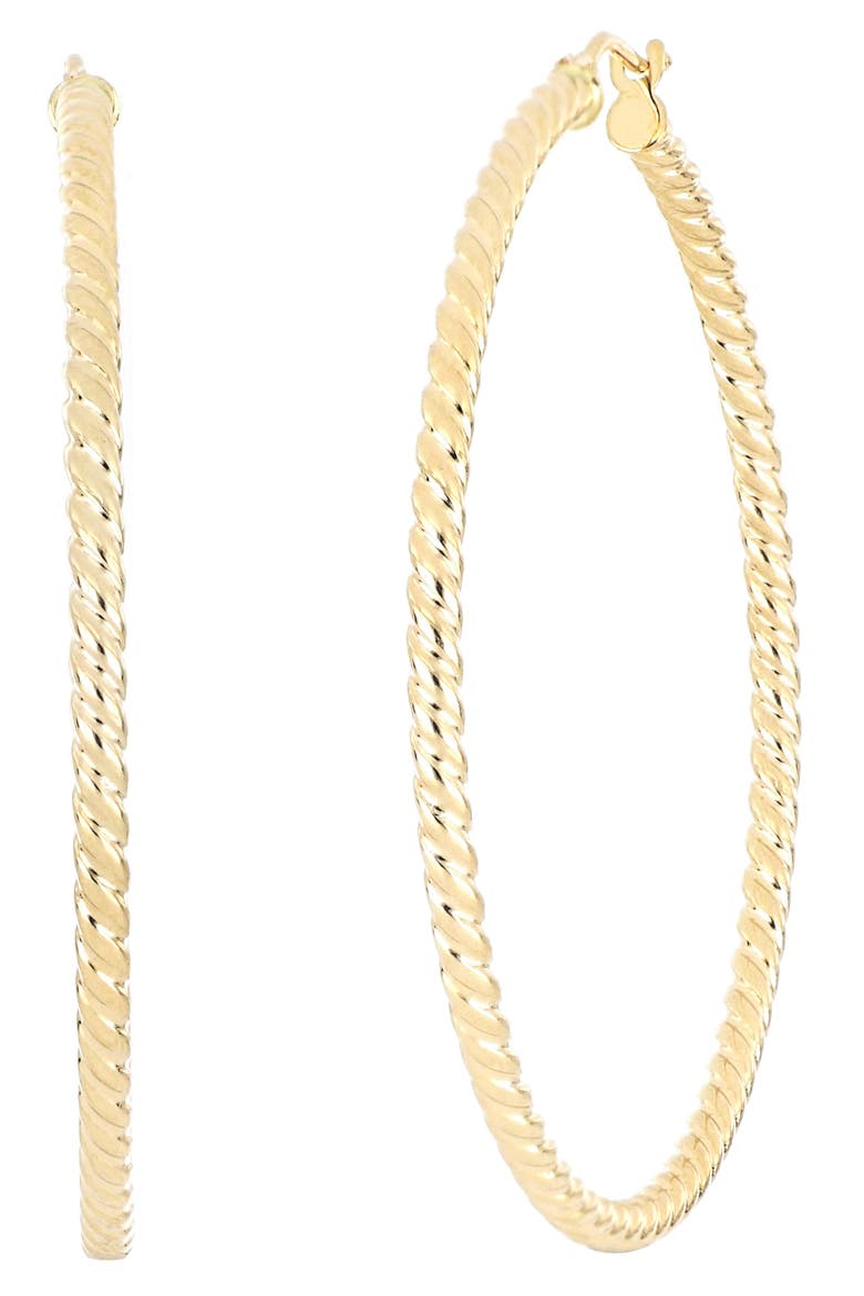 14K Gold Twisted Hoop Earrings (Nordstrom Exclusive), Main, color, 14K YELLOW GOLD