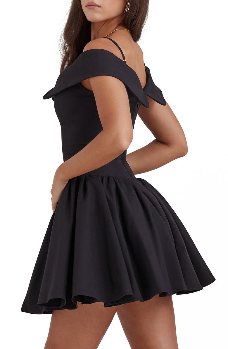 HOUSE OF CB Elida Off the Shoulder Minidress, Alternate, color, Black