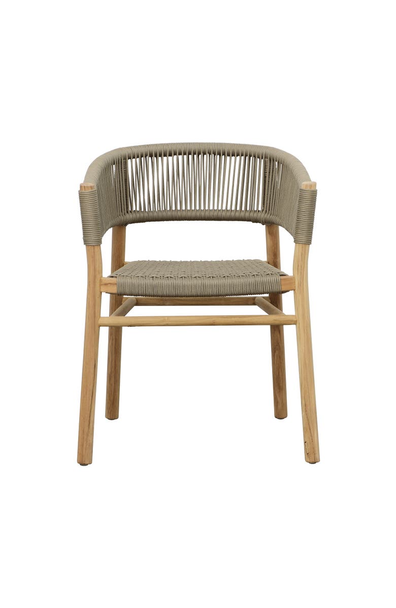 Dovetail Furniture Brielle Teak Wood & Rope Outdoor Dining Chair, Alternate, color, Taupe