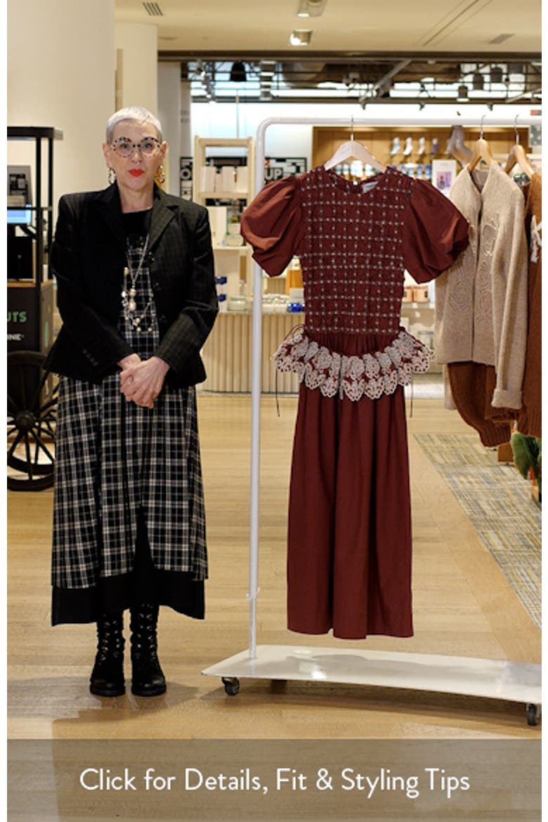 Audrey Smocked Puff Sleeve Organic Cotton Midi Dress video