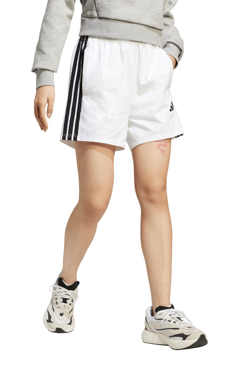 3-Stripes Shorts, Alternate, color, WHITE/ BLACK
