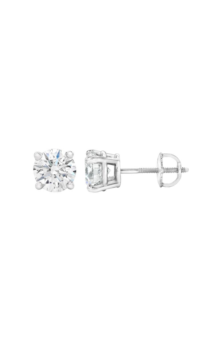 Bliss Diamond 3/4ct Diamond Studs Round Cut With Screw Backs 14K Gold Lab Created, Alternate, color, 14K White Gold