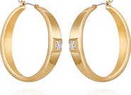 Vince Camuto Bezel Set Crystal Hoop Earrings