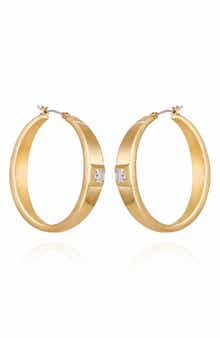 Vince Camuto Bezel Set Crystal Hoop Earrings