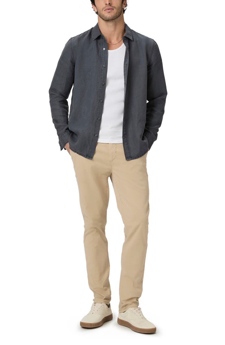 PAIGE Peters Linen & Lyocell Button-Up Shirt, Alternate, color, Vintage Ocean Floor