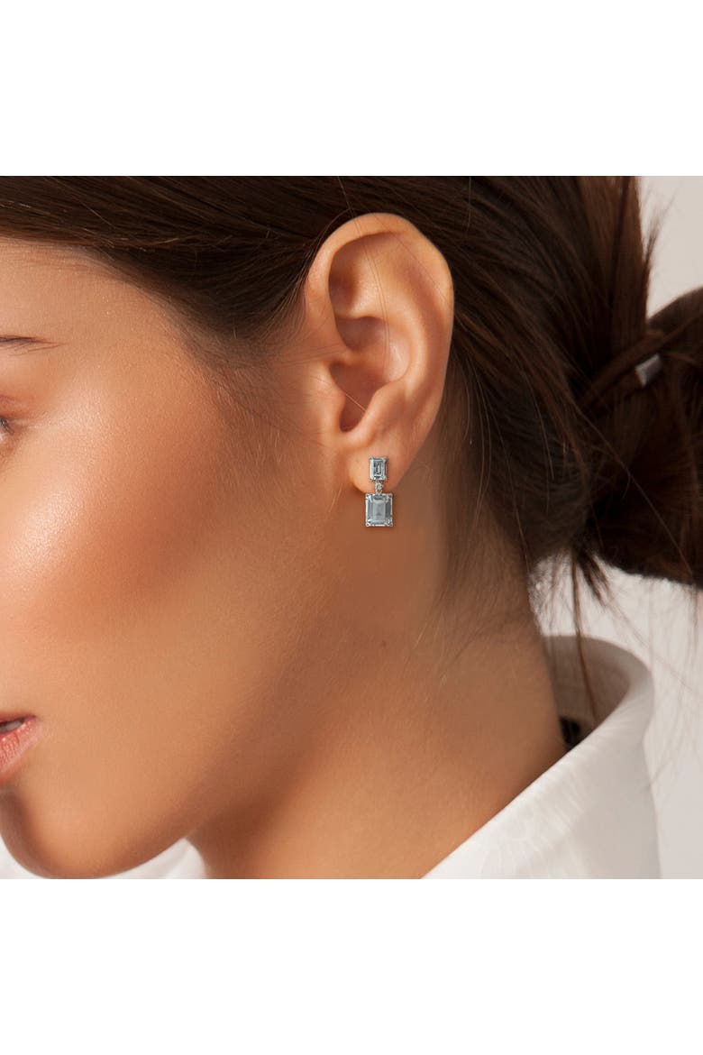 Aquamarine & Diamond Drop Earrings 14K, Alternate, color, Aquamarine