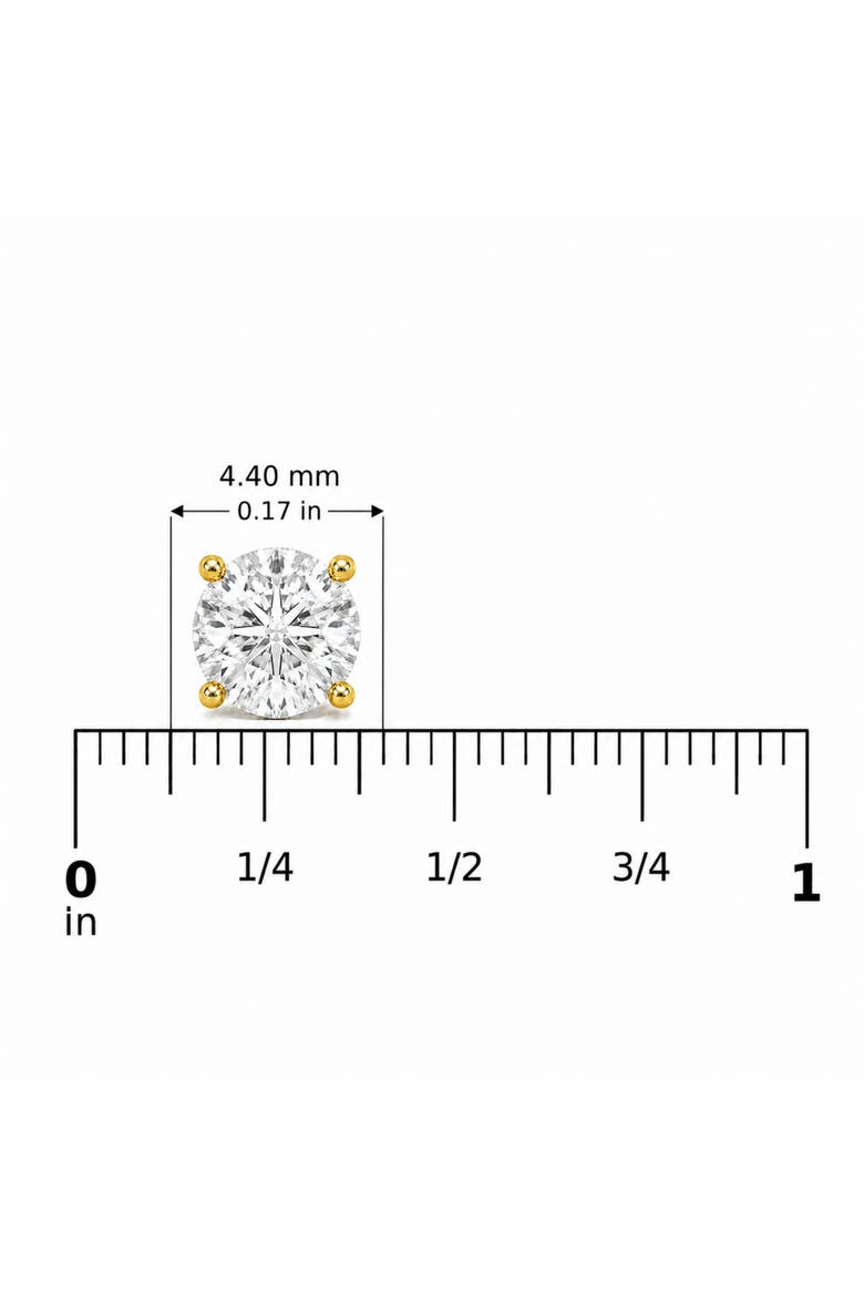 14K Yellow Gold 5/8 Cttw Lab Grown Diamond Solitaire Stud Earrings, Alternate, color, Yellow Gold