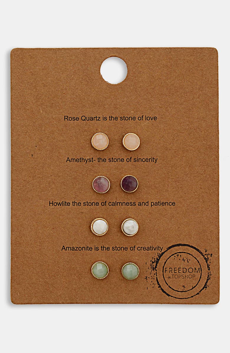 Topshop 'Message' Stud Earrings, Main, color, 