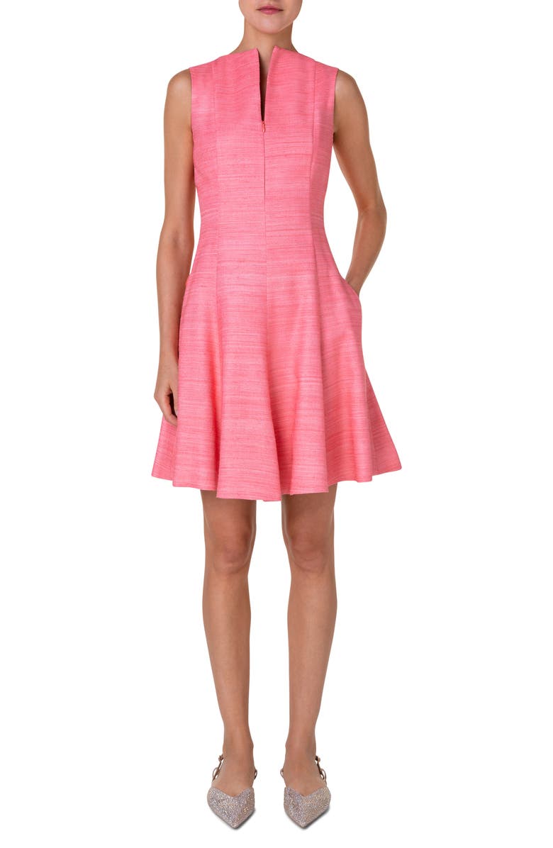 Akris punto Sleeveless Silk & Cotton Dress, Main, color, 