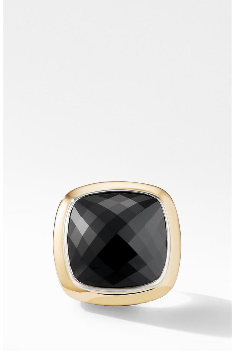 Albion® Statement Ring with 18K Gold and Champagne Citrine or Reconstituted Turquoise, Main, color, BLACK ONYX