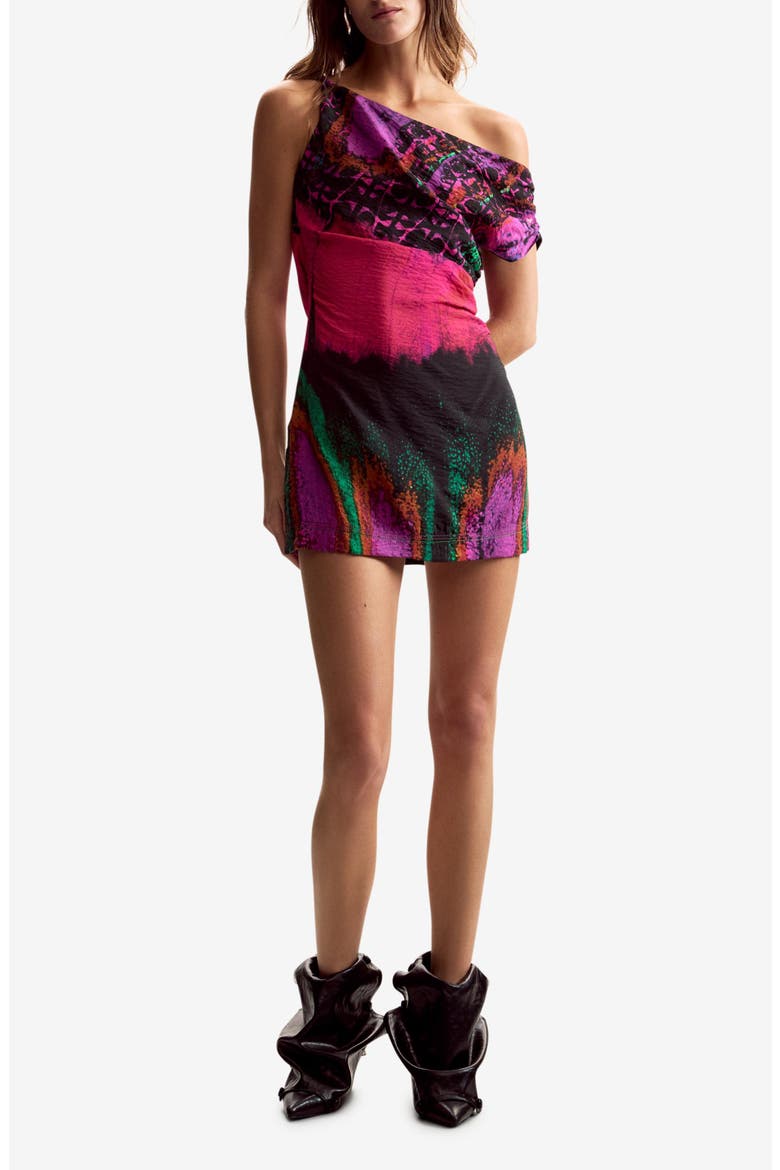 Asymmetric Minidress, Main, color, FUCHSIA