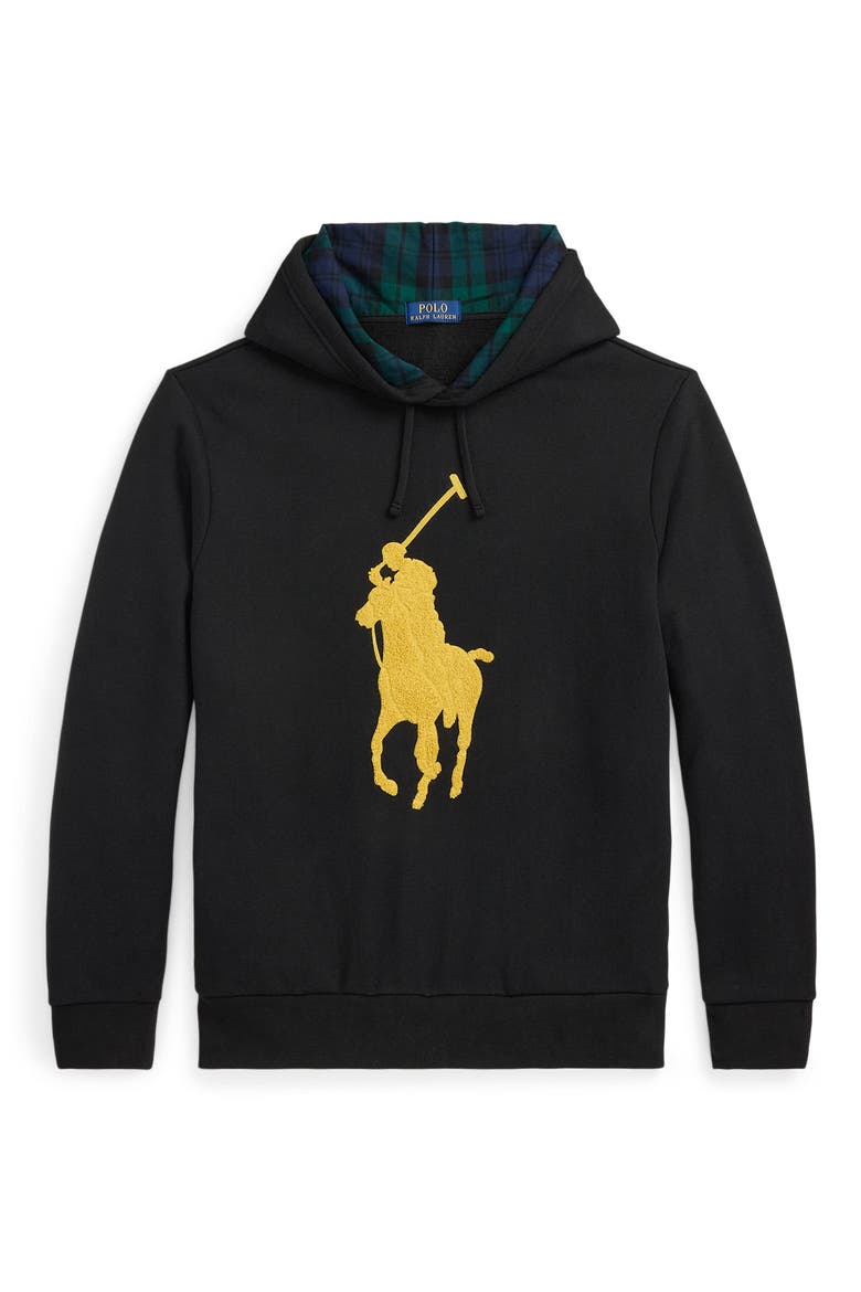 Big Pony Fleece Hoodie, Alternate, color, POLO BLACK