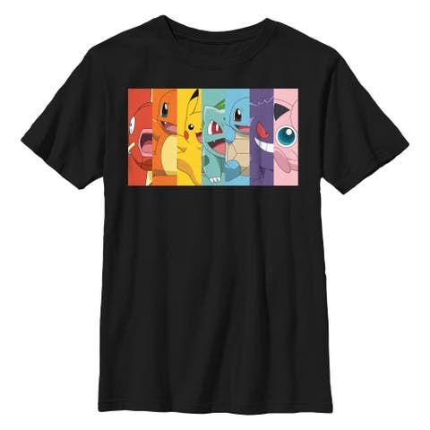 Boy's Pokemon Character Box-up Rainbow  Graphic T-Shirt