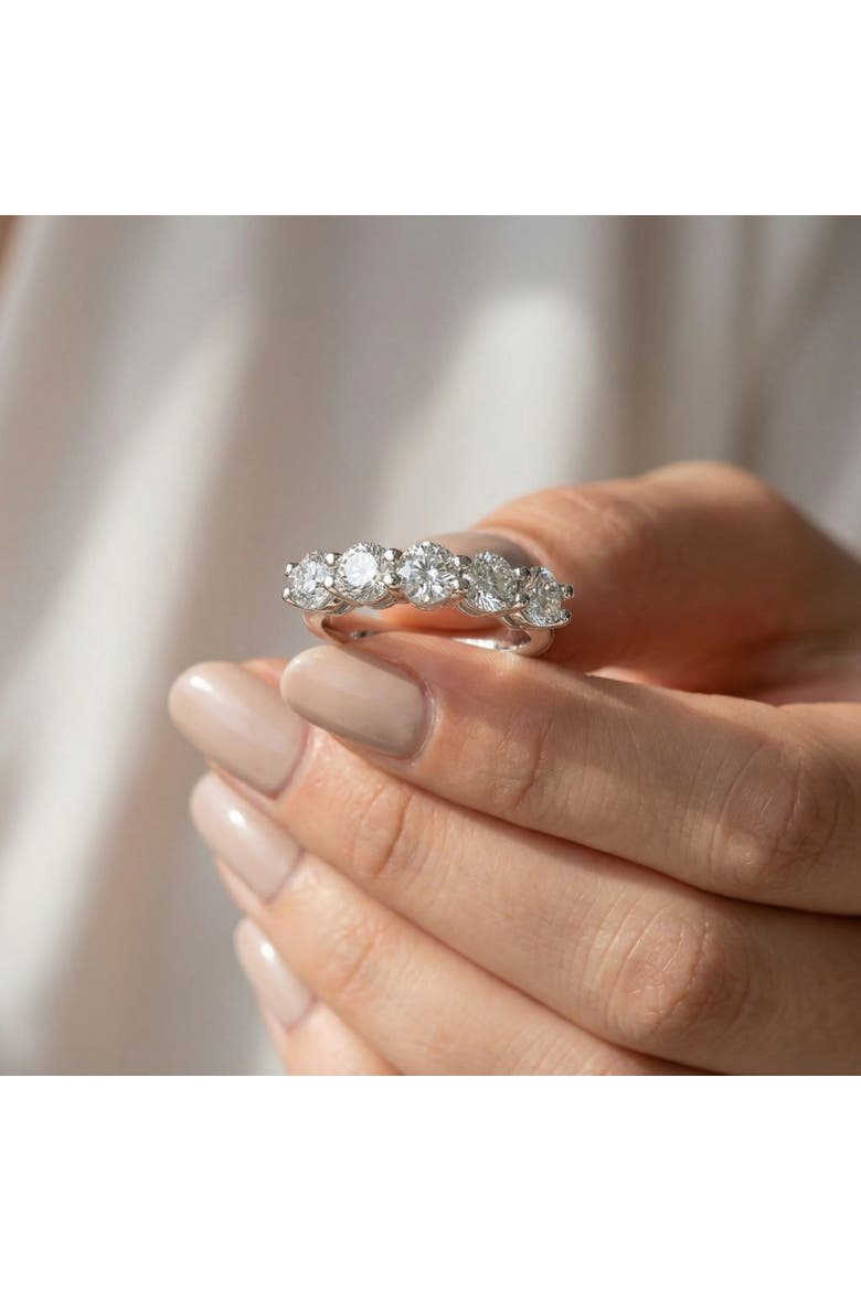 2 Carat 5-Stone Round Lab Grown Diamond Ring 14K Gold, Alternate, color, 14k White Gold