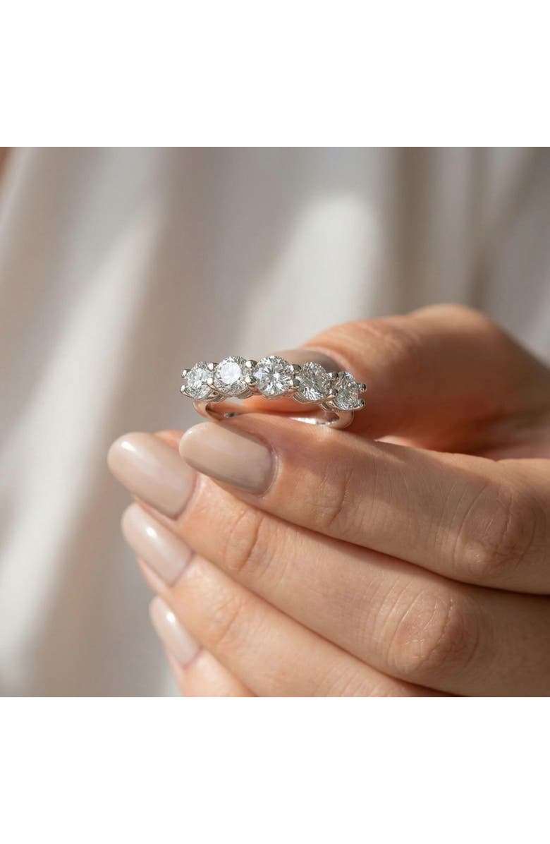 Bliss Diamond 2 Carat 5-Stone Round Lab Grown Diamond Ring 14K Gold, Alternate, color, 14K White Gold