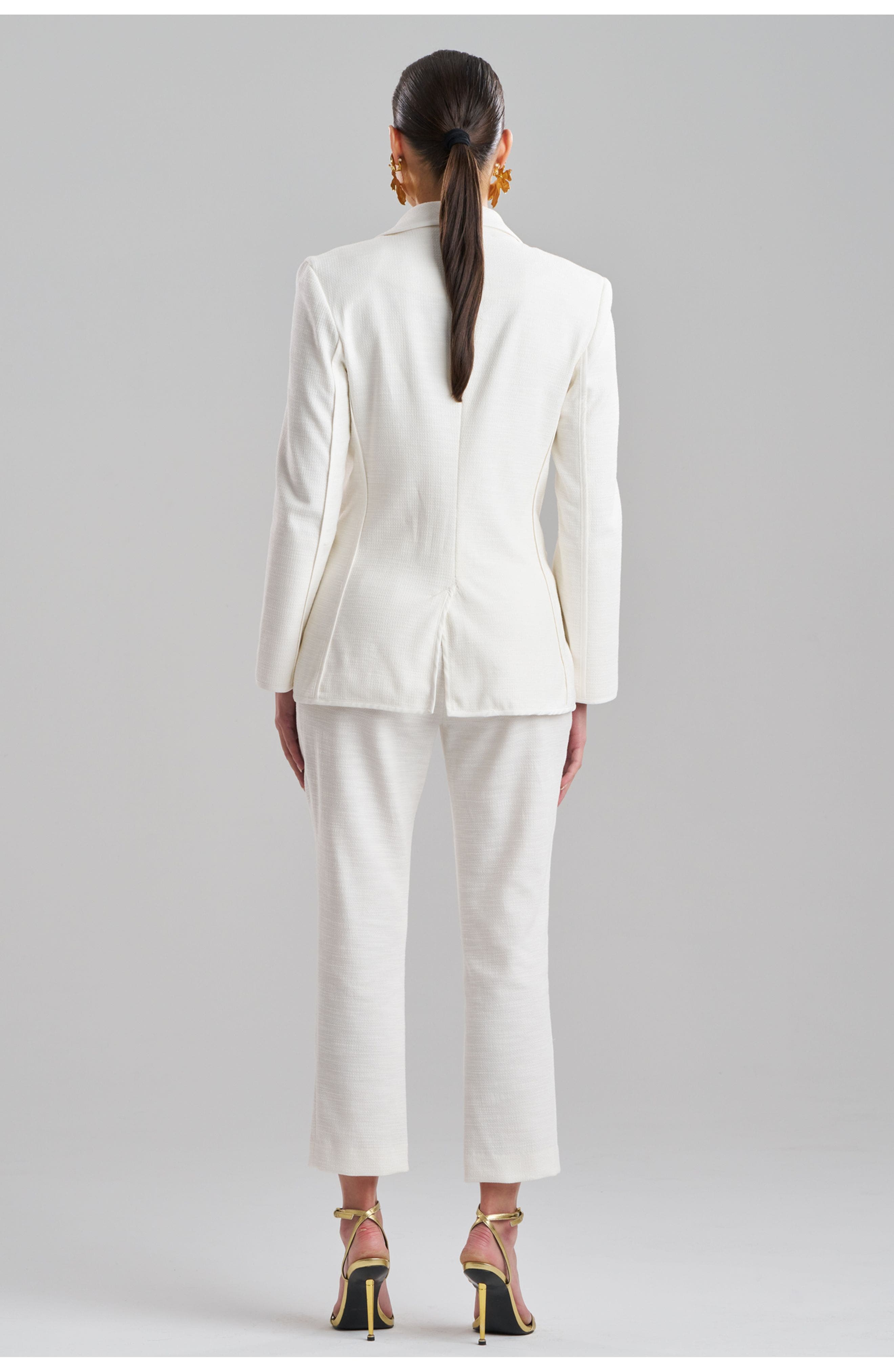 Seamed Basketweave Slit Cuff Jacket - image 2