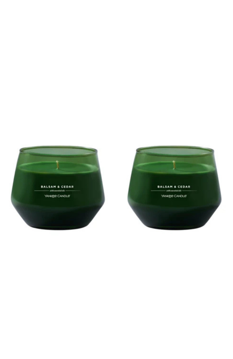 Balsam & Cedar Studio Candle with Essential Oils, Set of 2