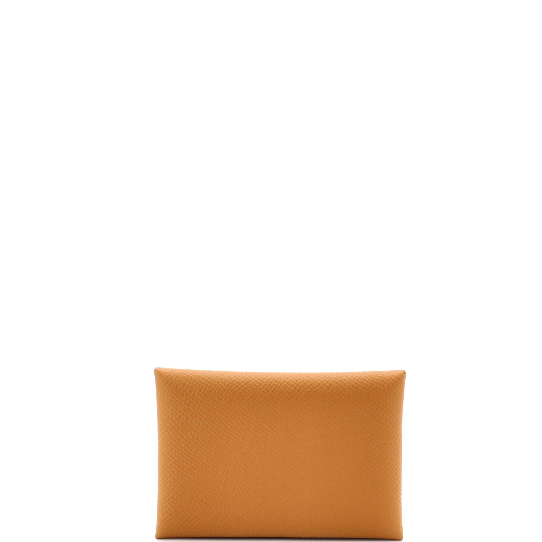 Pre-Owned Hermes Calvi Duo Card Holder Epsom, Alternate, color, Sesame