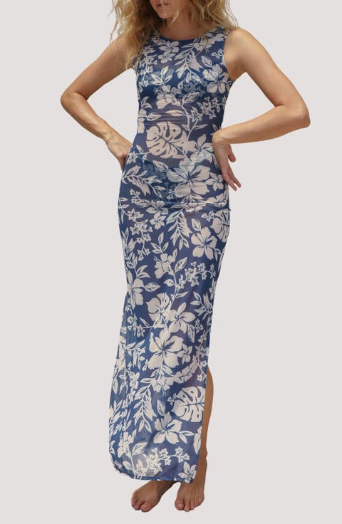 Konda Sheer Mesh Cover-Up Maxi Dress