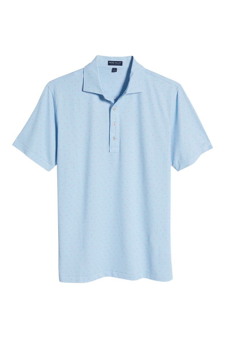 Speakeasy Martini Glass Print Performance Golf Polo, Alternate, color, BLUE FROST