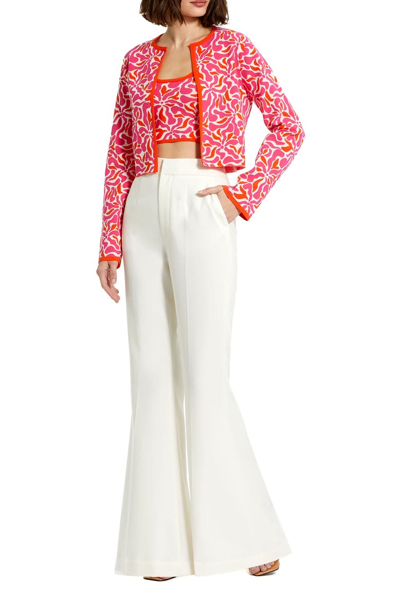 Long Sleeve Floral Knit Cardigan, Alternate, color, Sunset Multi