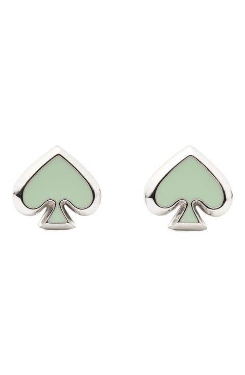 enamel spade stud earrings