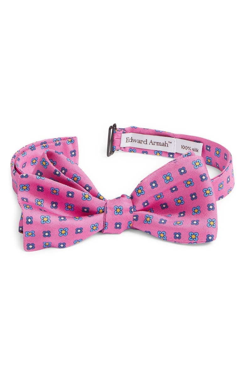 EDWARD ARMAH Neat Floral Silk Bow Tie, Main, color, Pink
