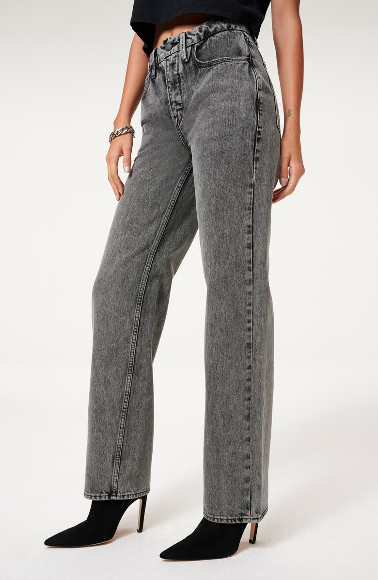 Good American Good Icon Loose Fit Straight Leg Jeans, Alternate, color, Black239