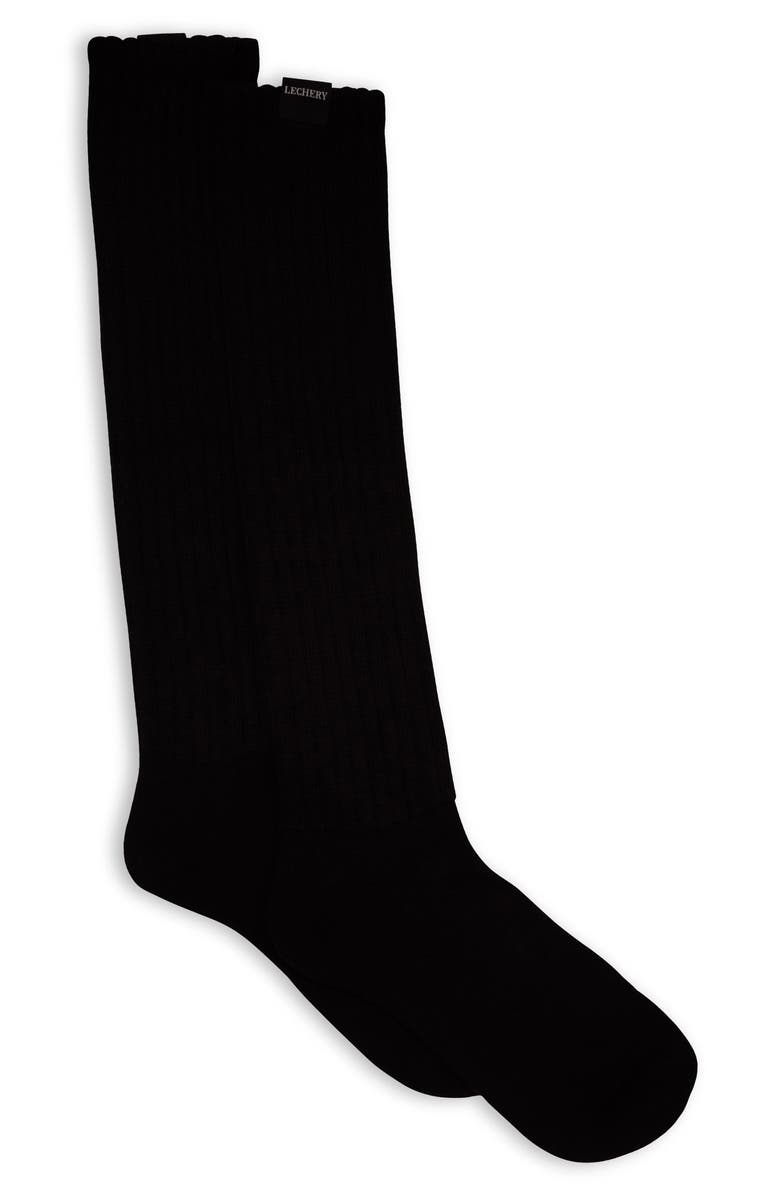 LECHERY<sup>®</sup> Gender Inclusive Scrunch Crew Socks, Alternate, color, Black