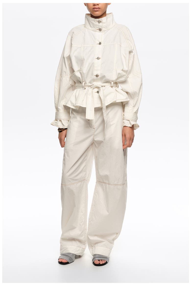 Adjustable Curved-Leg Trousers, Main, color, OFF WHITE