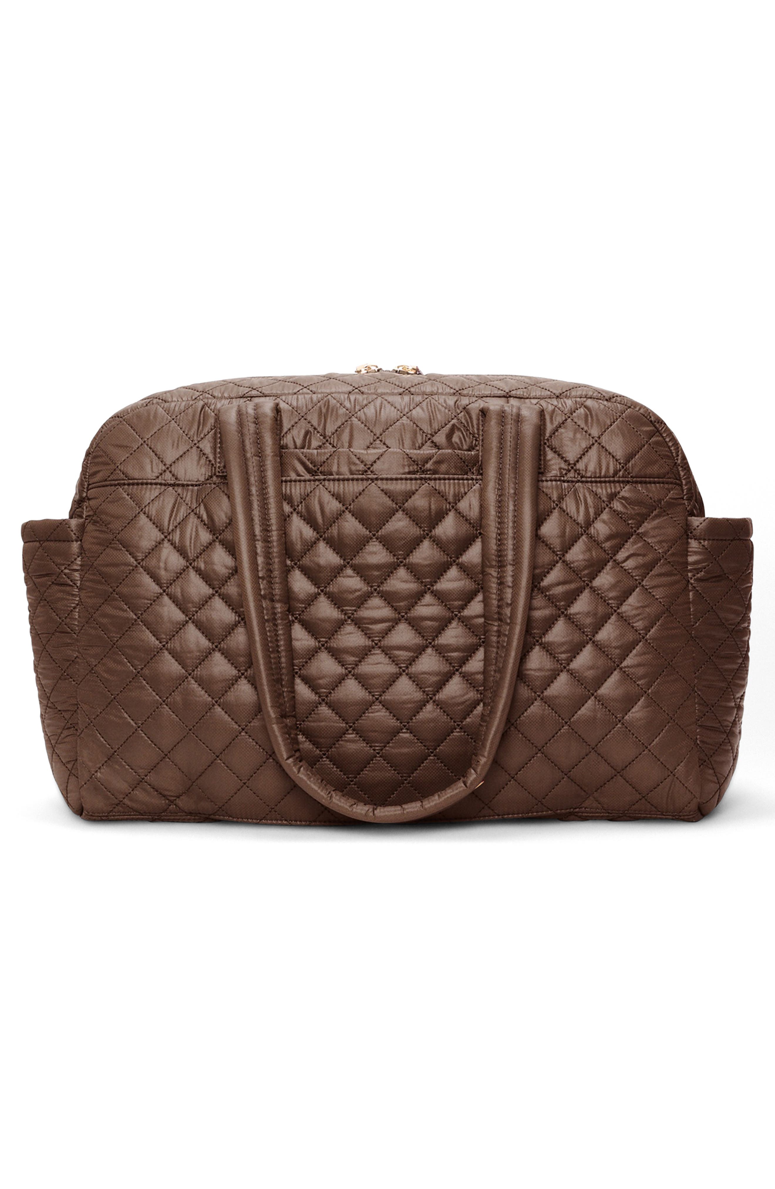 Nik Quilted Nylon Duffle Bag, Alternate, color, WALNUT
