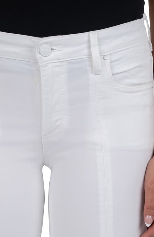 Shop Kut From The Kloth Amy Frayed Seamed Low Rise Crop Slim Straight Leg Jeans