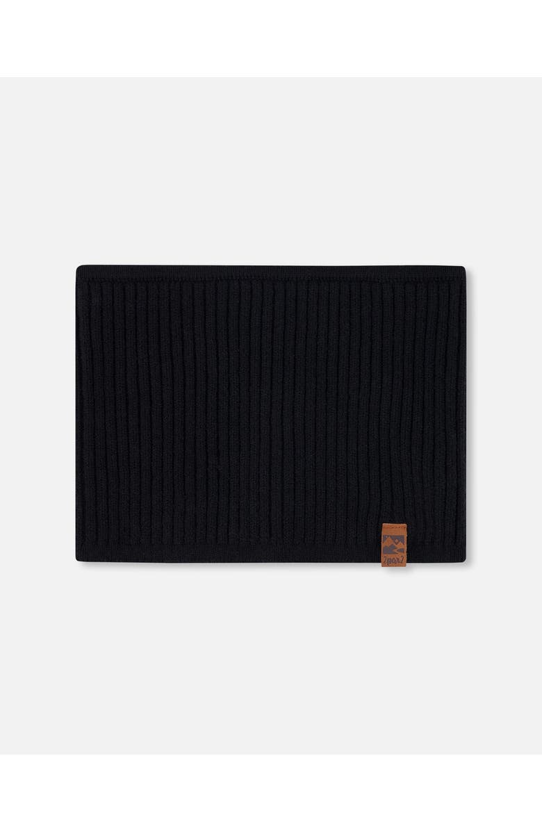 Deux par Deux Gender Inclusive Soft Ribbed Knit Neck Tube, Main, color, Black