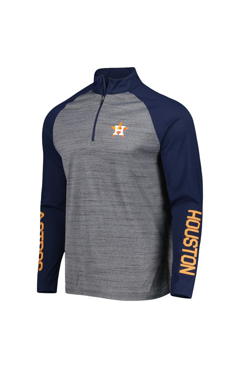 LEVELWEAR Men's Levelwear Heather Gray Houston Astros Vandal Raglan Quarter-Zip Top, Alternate, color, 