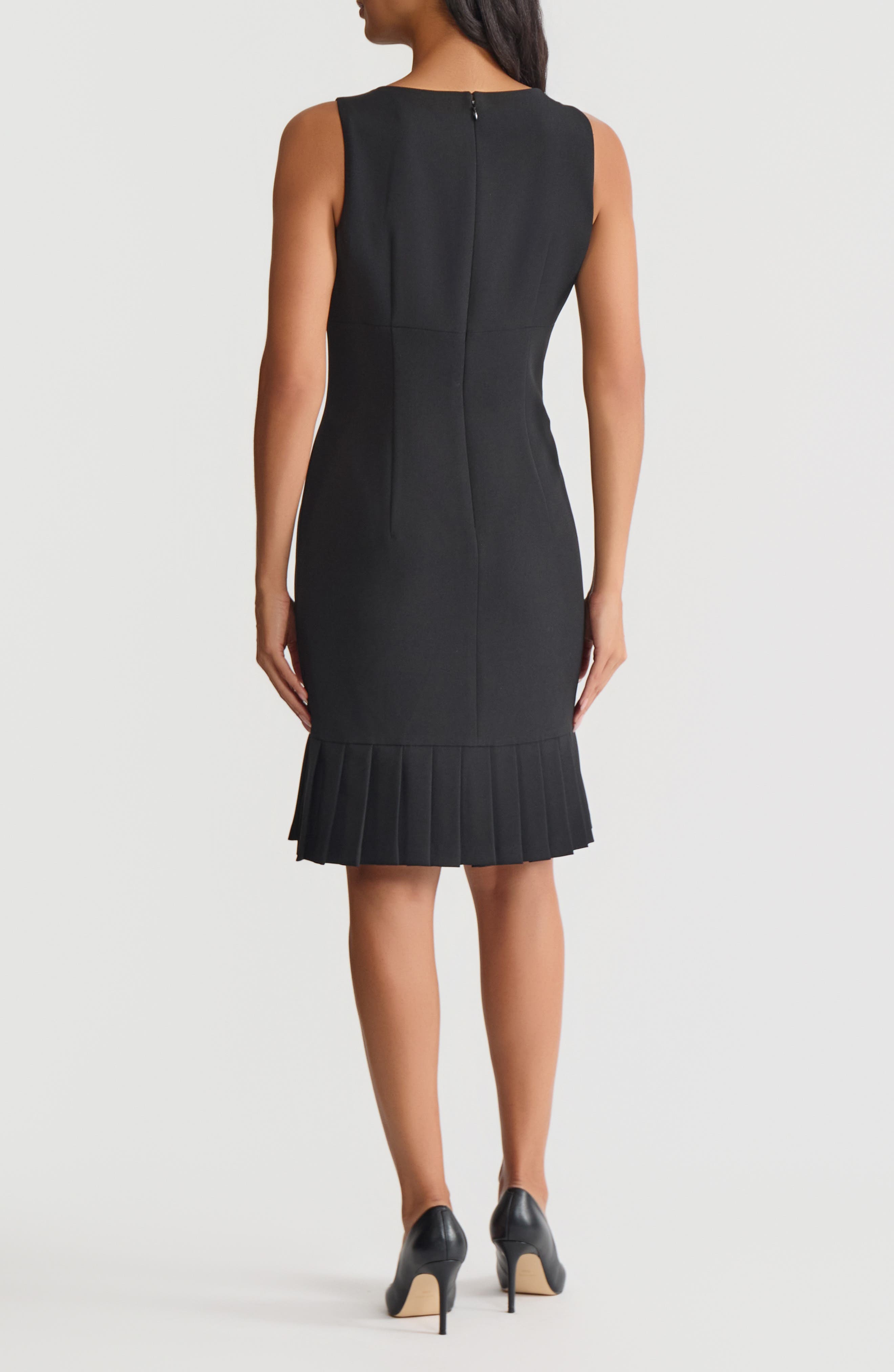 Pleat Hem Sleeveless Sheath Dress - image 2