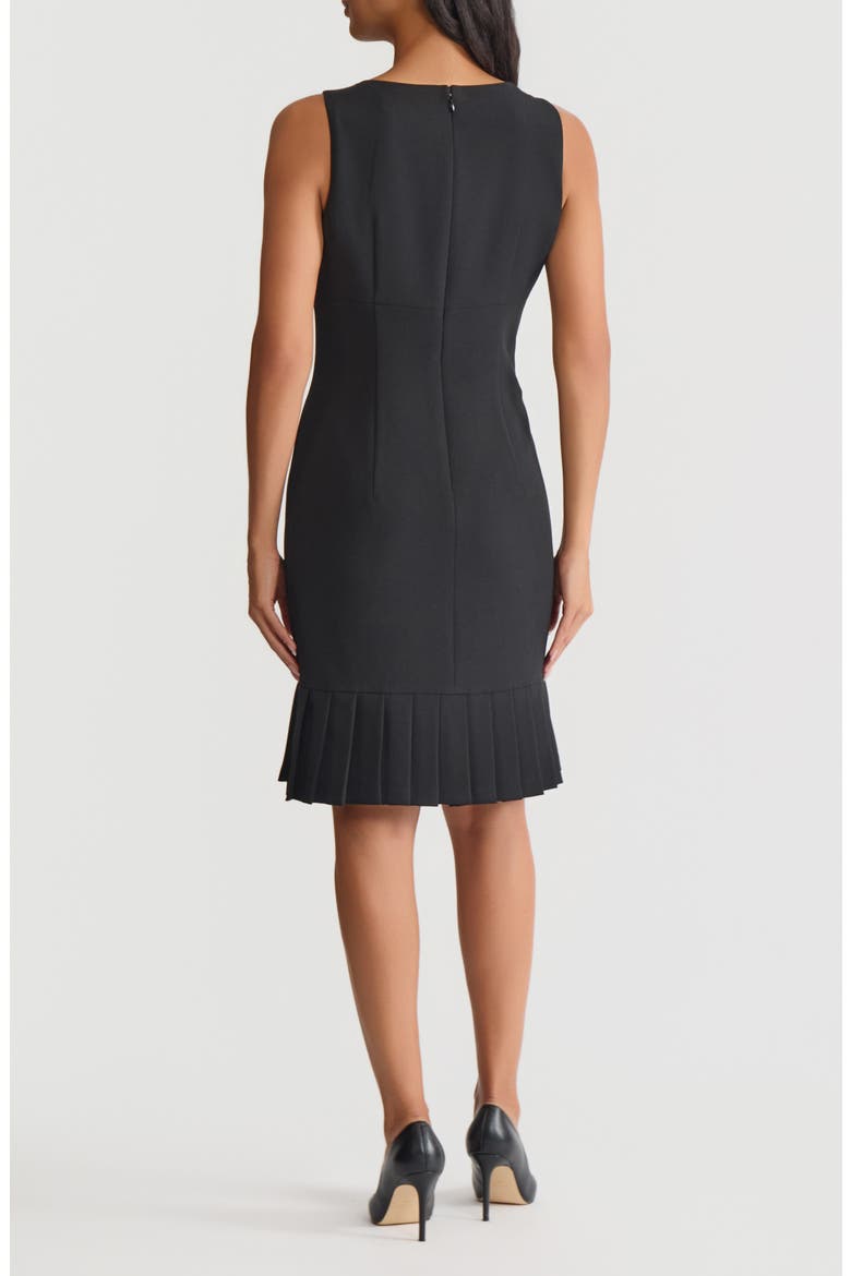 Pleated Hem Sleeveless Sheath Dress, Alternate, color, BLACK