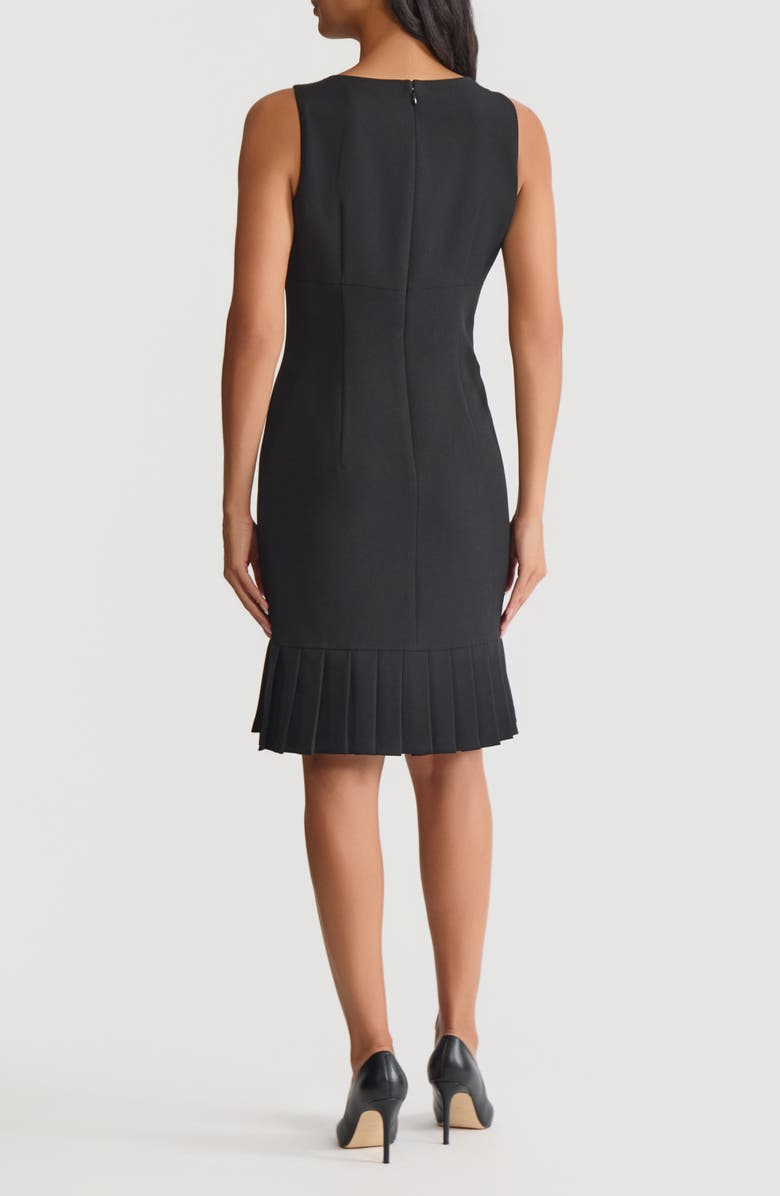 KASPER Pleated Hem Sleeveless Sheath Dress, Alternate, color, Black