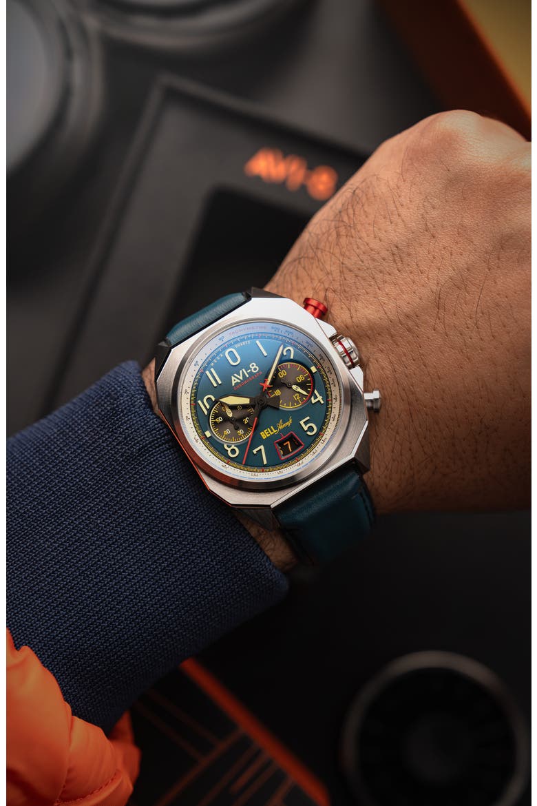 Bell X-1 Machbuster Chronograph Watch, 41mm, Alternate, color, BLUE