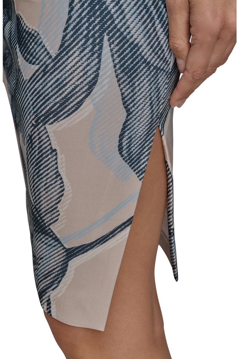 Floral Sheath Dress, Alternate, color, SAND MULTI