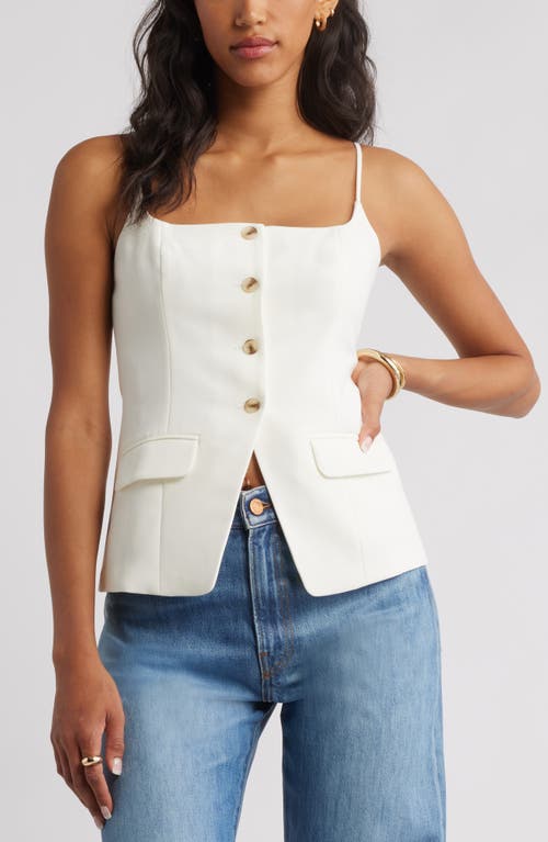 Open Edit Button Front Suiting Camisole In White